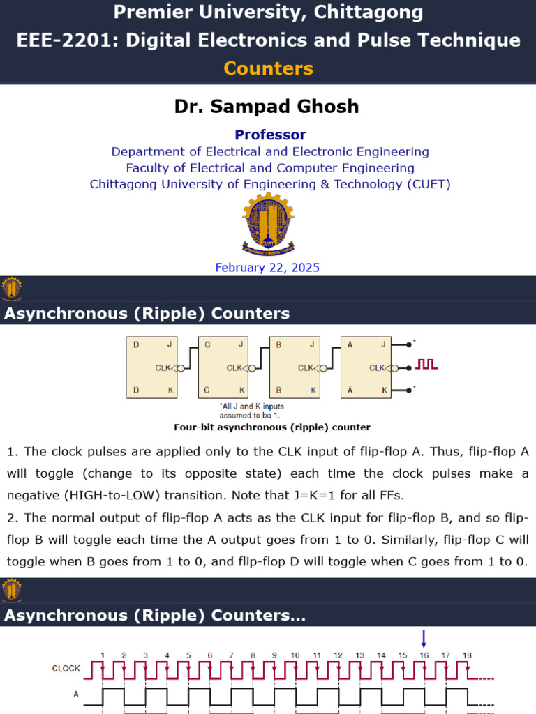 Asynchronous Ripple Counter Explained | PDF | Electronic Circuits ...