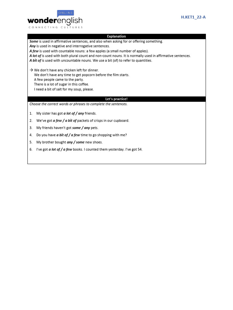 Understanding Quantifiers in English | PDF