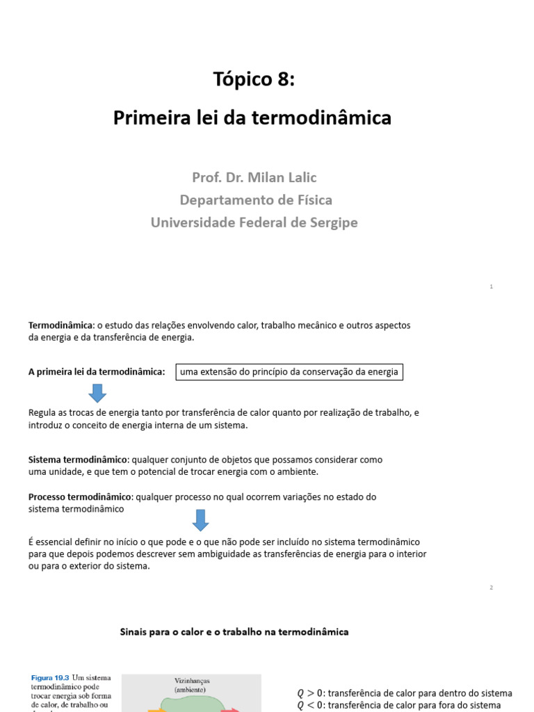 Primeira Lei da Termodinâmica Explicada | PDF | Termodinâmica | Temperatura