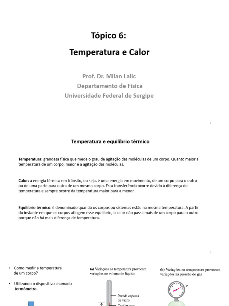 Temperatura e Calor | PDF | Temperatura | Fahrenheit