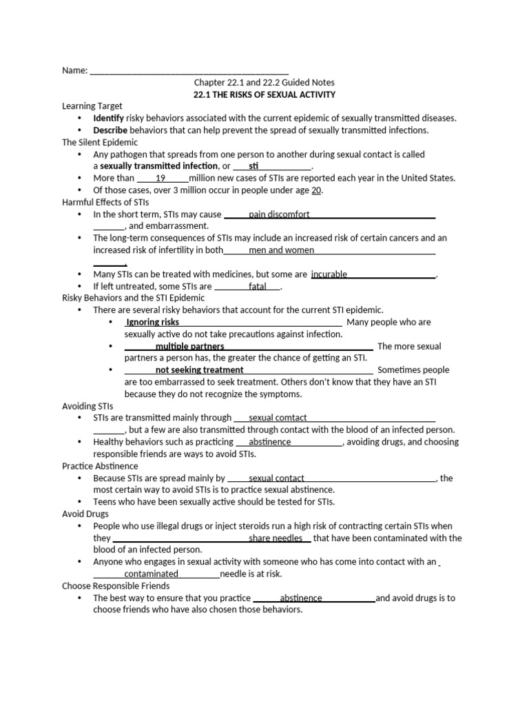 22.1 - and - 22.2 - Guided - Notes | PDF | Sexually Transmitted ...