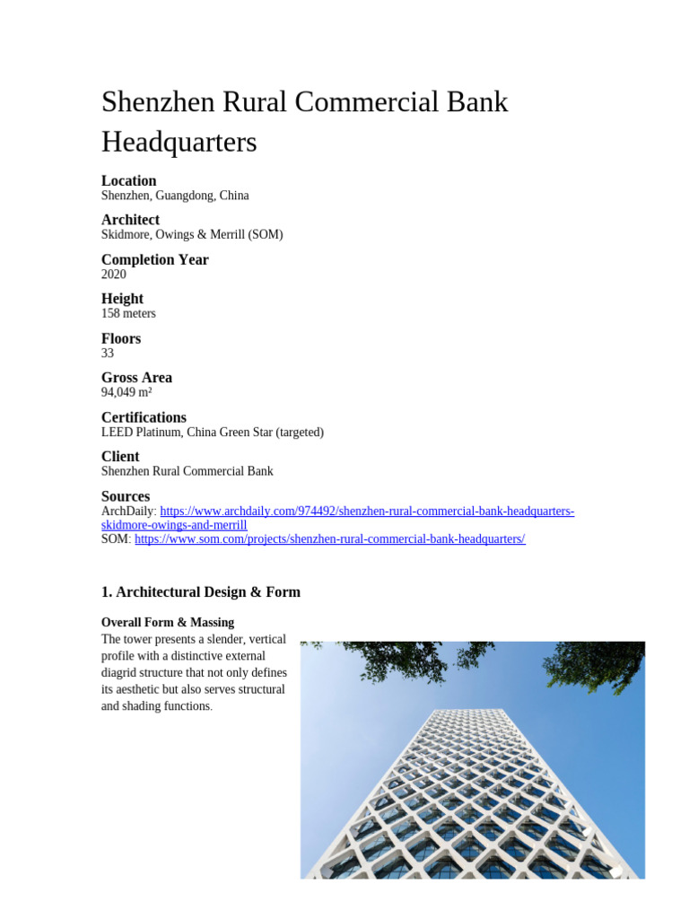 Shenzhen Rural Commercial Bank Tower | PDF | Ventilation (Architecture ...
