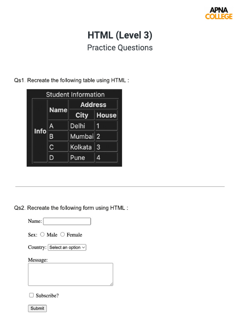HTML Level 3 (QS) | PDF