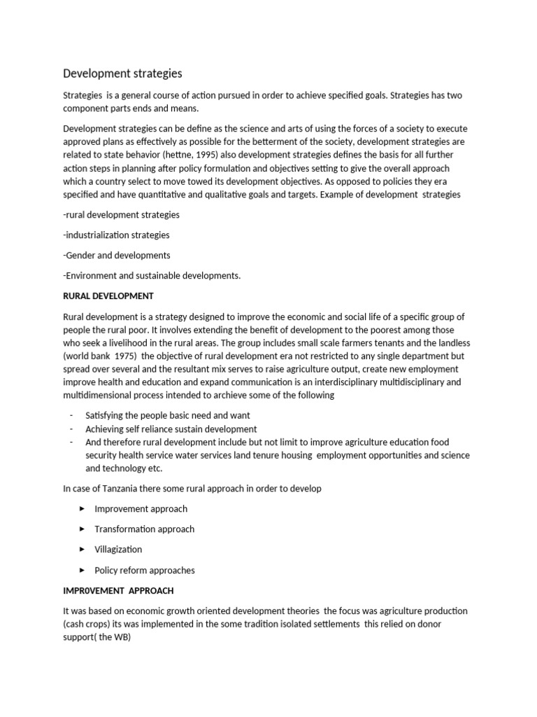 Effective Development Strategies Overview | PDF | Sustainability ...