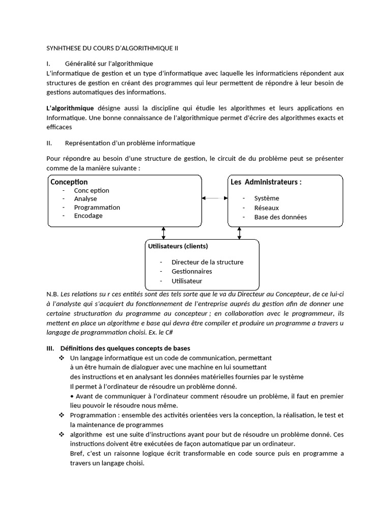 Introduction à l'algorithmique II | PDF | Programmation informatique ...