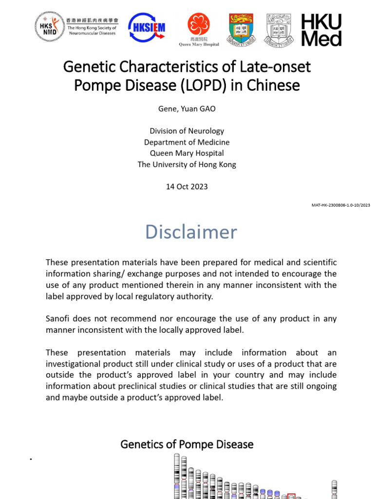 Genetic Insights on Late-onset Pompe Disease | PDF | Gene | Genetic ...
