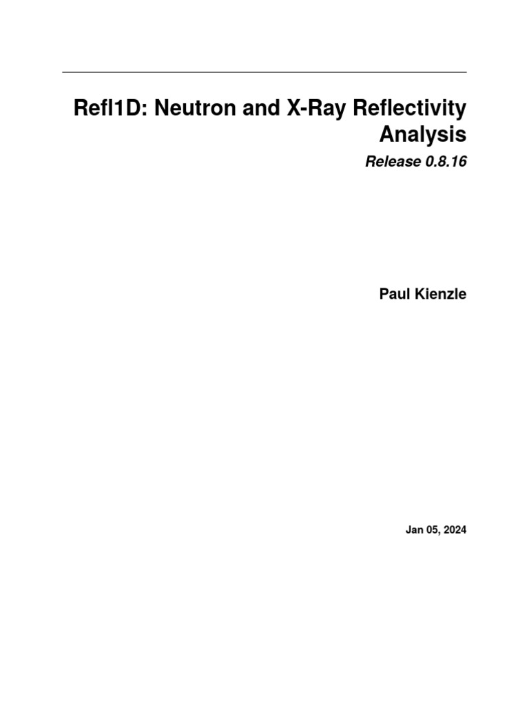 Refl1D: Neutron & X-Ray Reflectivity Guide | PDF | Python (Programming ...