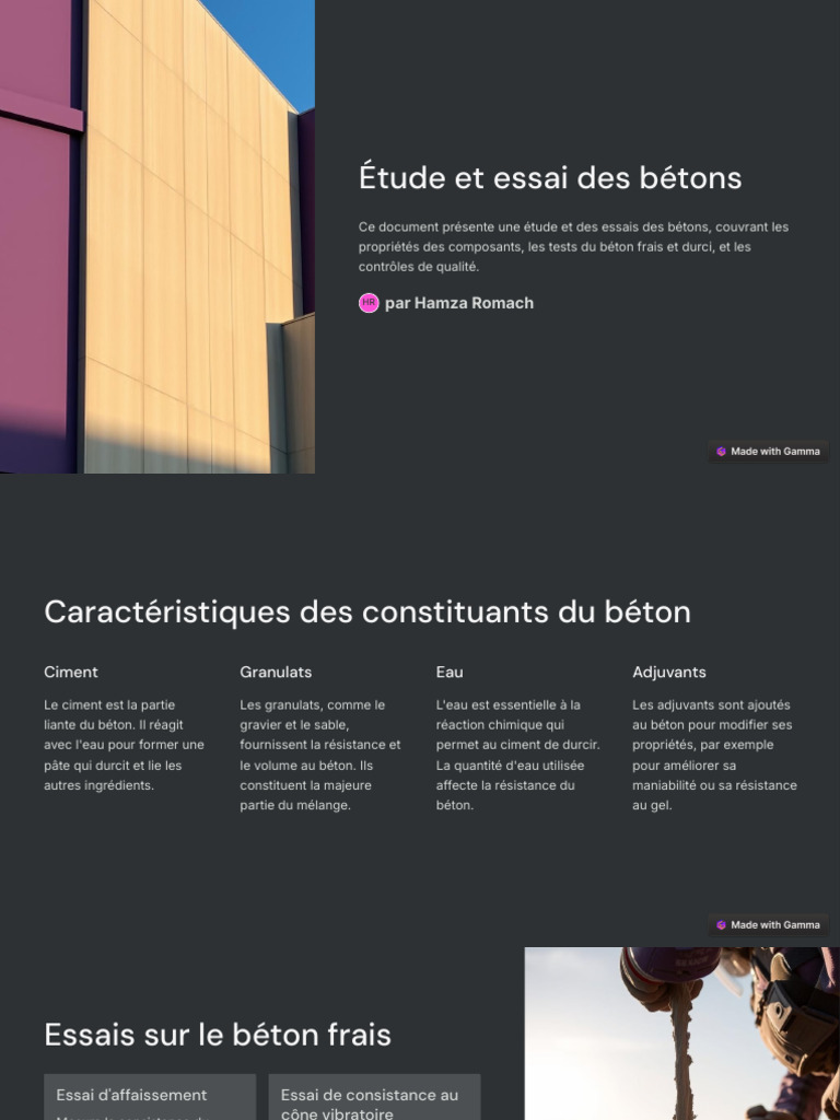 Étude et essais des bétons : propriétés et tests | PDF | Béton ...