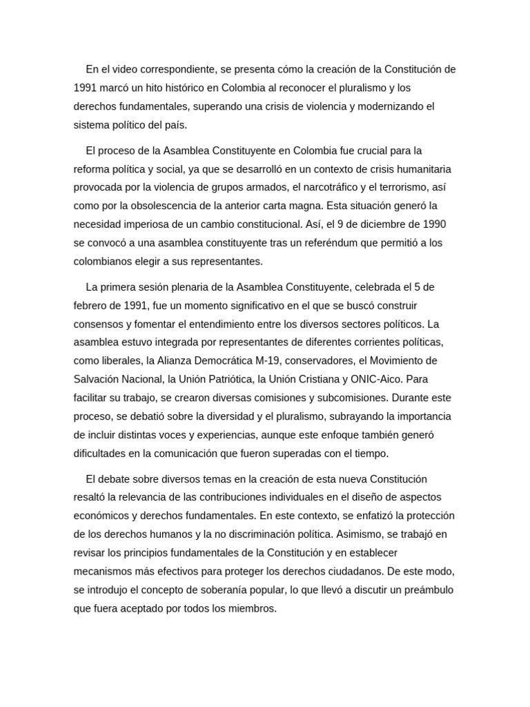 Constitución de 1991: Hito en Colombia | PDF | Constitución | Democracia