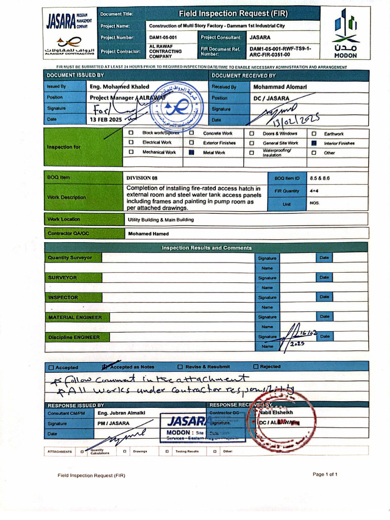DAM1-05-001-RWF-TS9-1-ARC-FIR-0351-00 | PDF