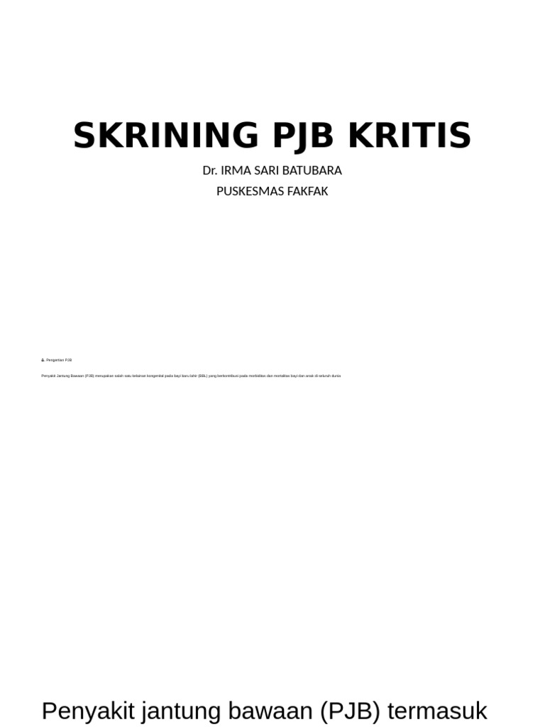 Skrining PJB Kritis (Isb) | PDF