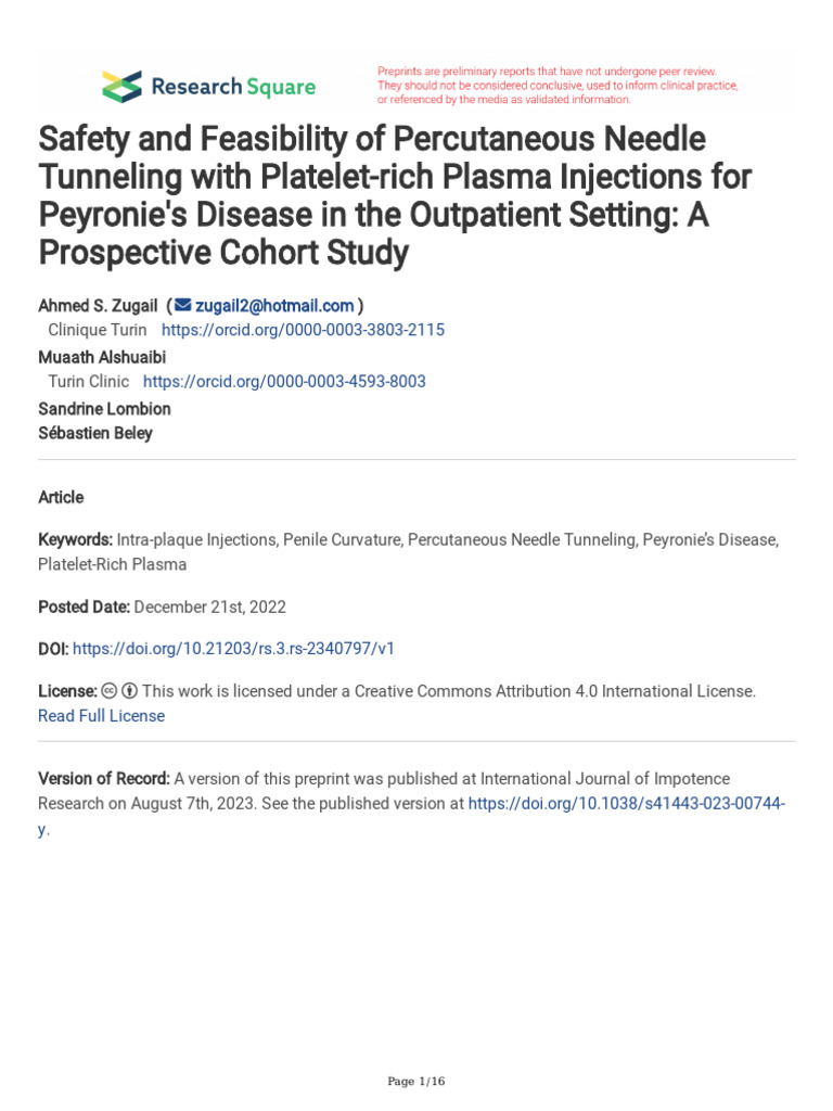 2023 - (PD) - Safety and Feasibility of Percutaneous Needle Tunneling ...