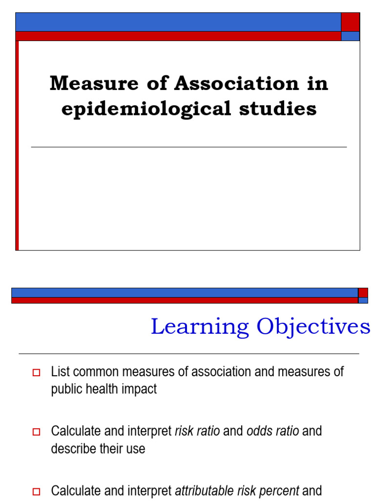 Measures of Association in Epidemiology | PDF | Relative Risk | Odds Ratio