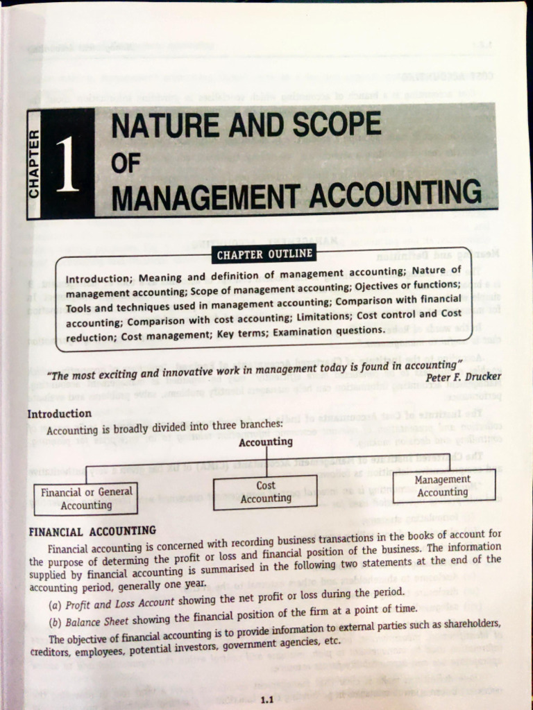 Nature and Scope of Management Accounting | PDF