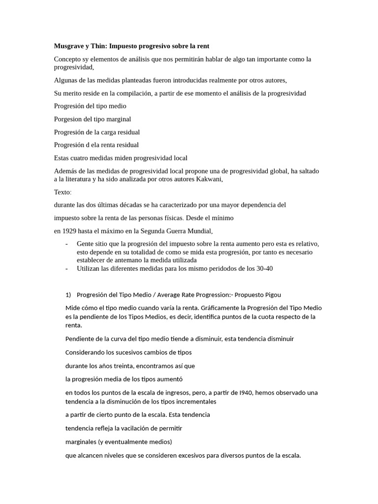 Progresividad del Impuesto sobre la Renta | PDF | Tasa de impuesto ...