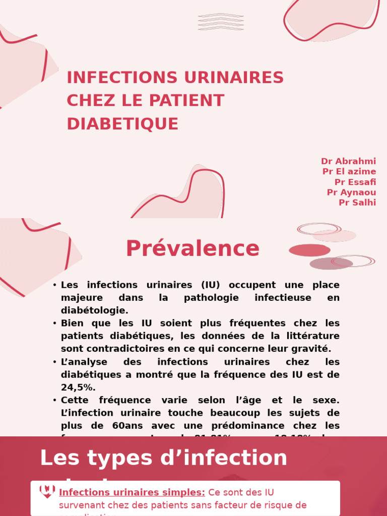 Infections urinaires chez les diabétiques PDF Infection urinaire — free download