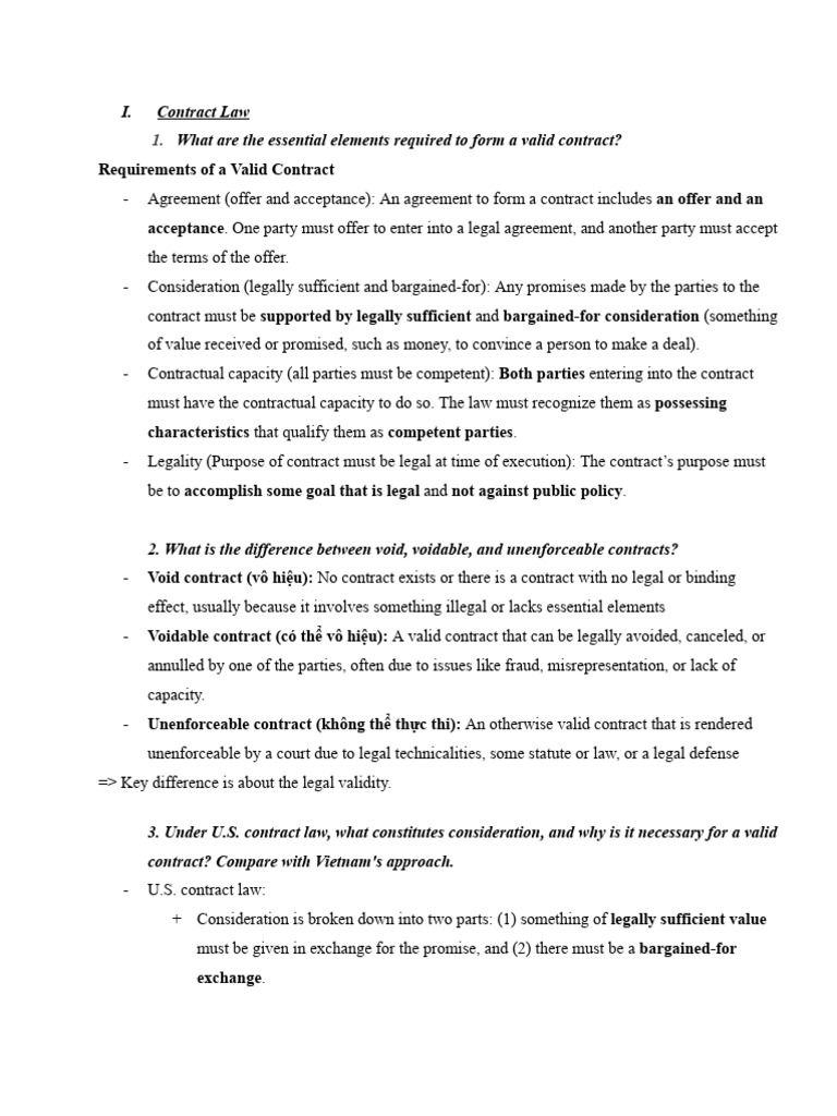 Essential Elements of Contract Law | PDF | Limited Liability Company ...