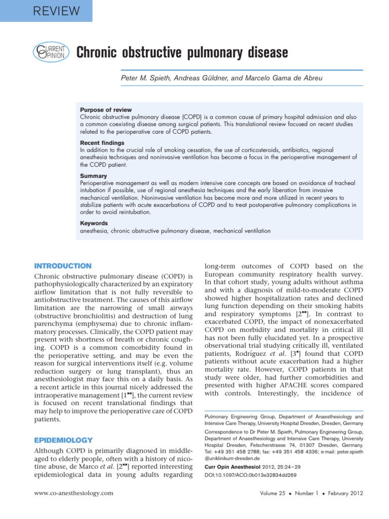 Chronic Obstructive Pulmonary Disease | PDF | Chronic Obstructive ...