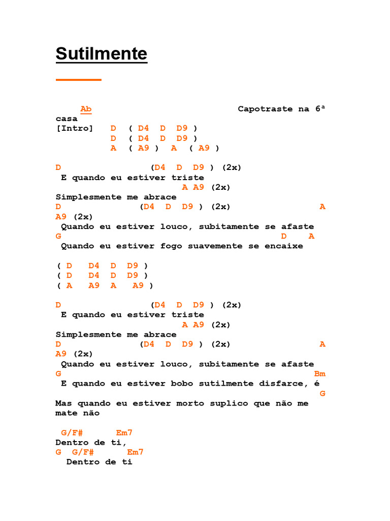 Letra da Música 