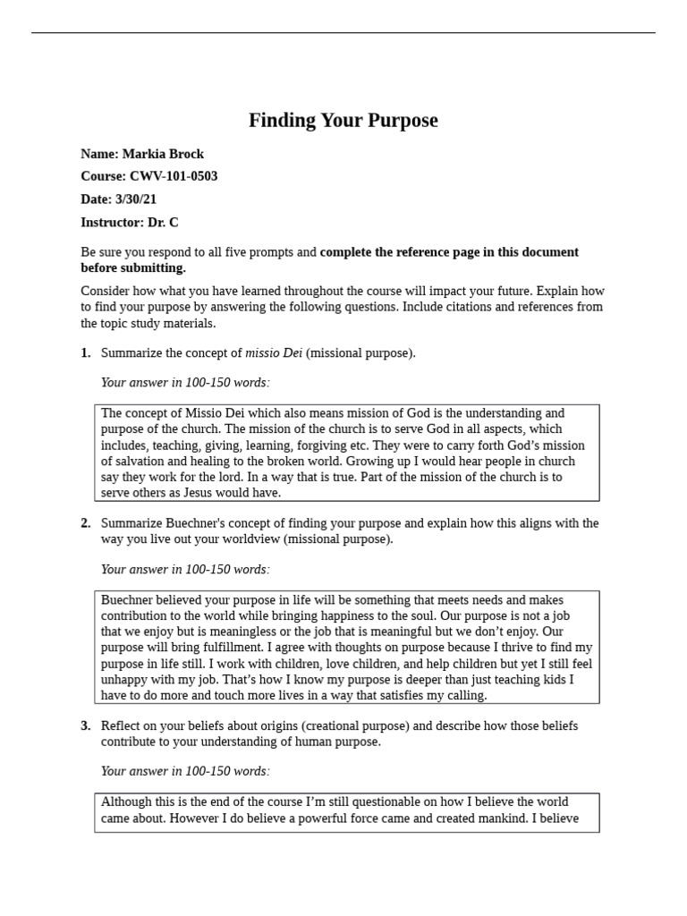 Finding Purpose Through Missional Living | PDF | Meaning Of Life ...