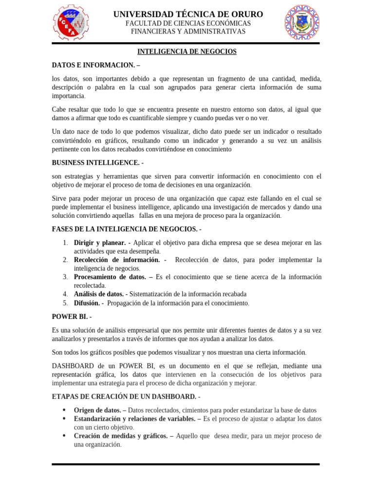 Inteligencia de Negocios y Power BI | PDF | Inteligencia de negocios ...