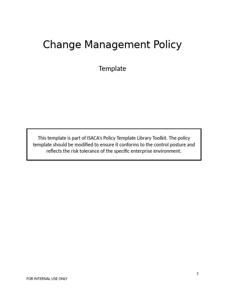 Change Management Policy Template | PDF | Regulatory Compliance ...