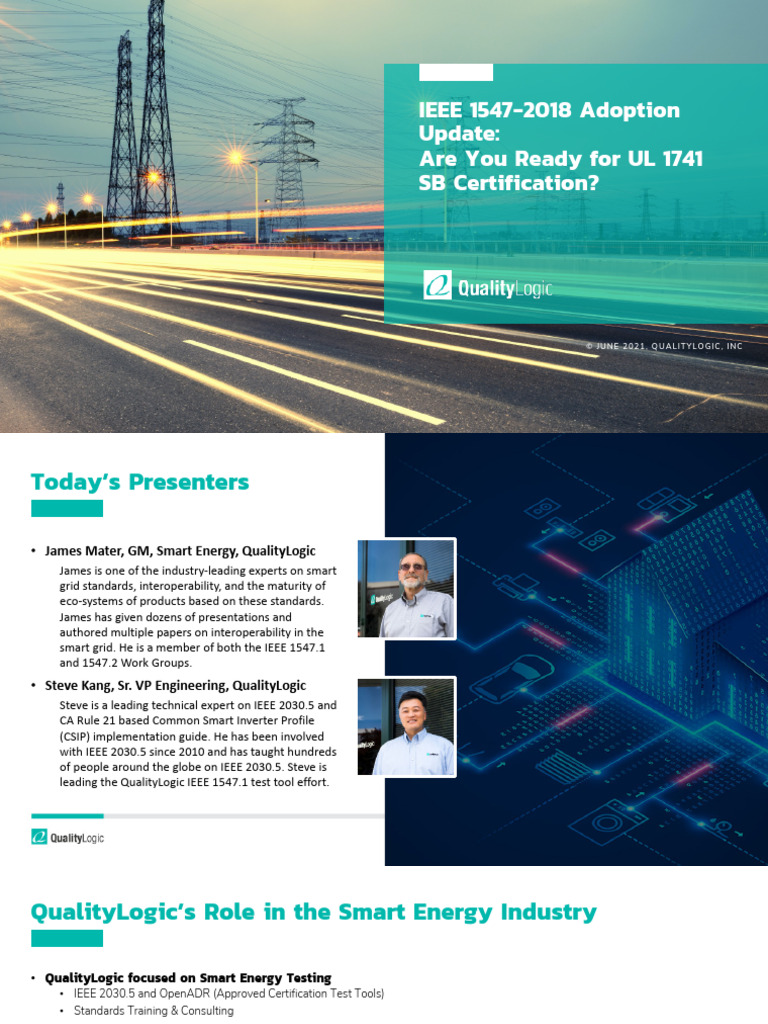 IEEE 1547-2018 & UL 1741 SB Certification Guide | PDF ...