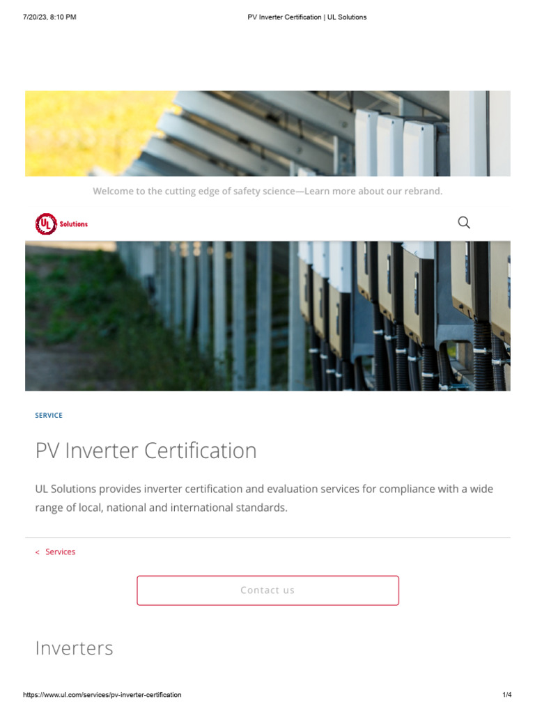 PV Inverter Certification Services | PDF