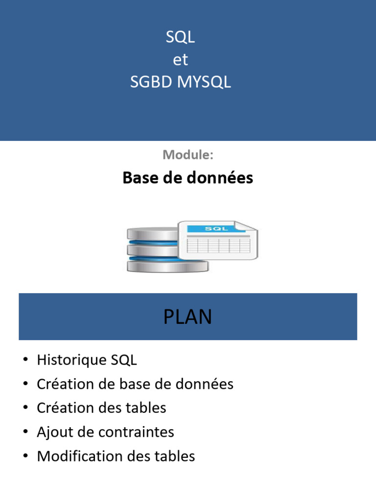 Introduction à SQL et SGBD MySQL | PDF | SQL | Paradigme de programmation