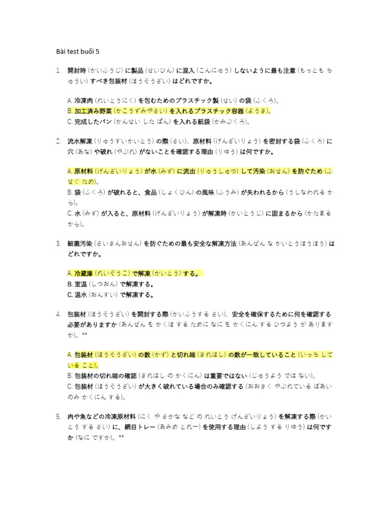 Bài Test Bu I 5 | PDF