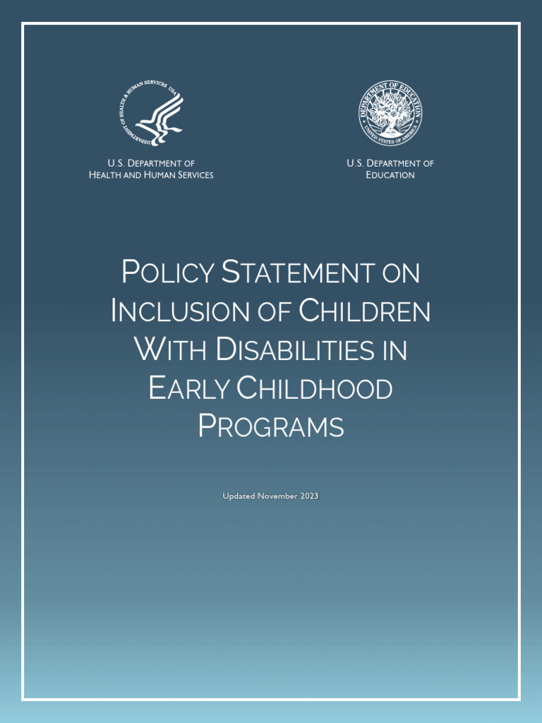 Inclusion of Children with Disabilities in Early Childhood | PDF ...