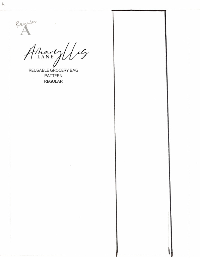 Amaryllis Lane Grocery Bag Pattern | PDF