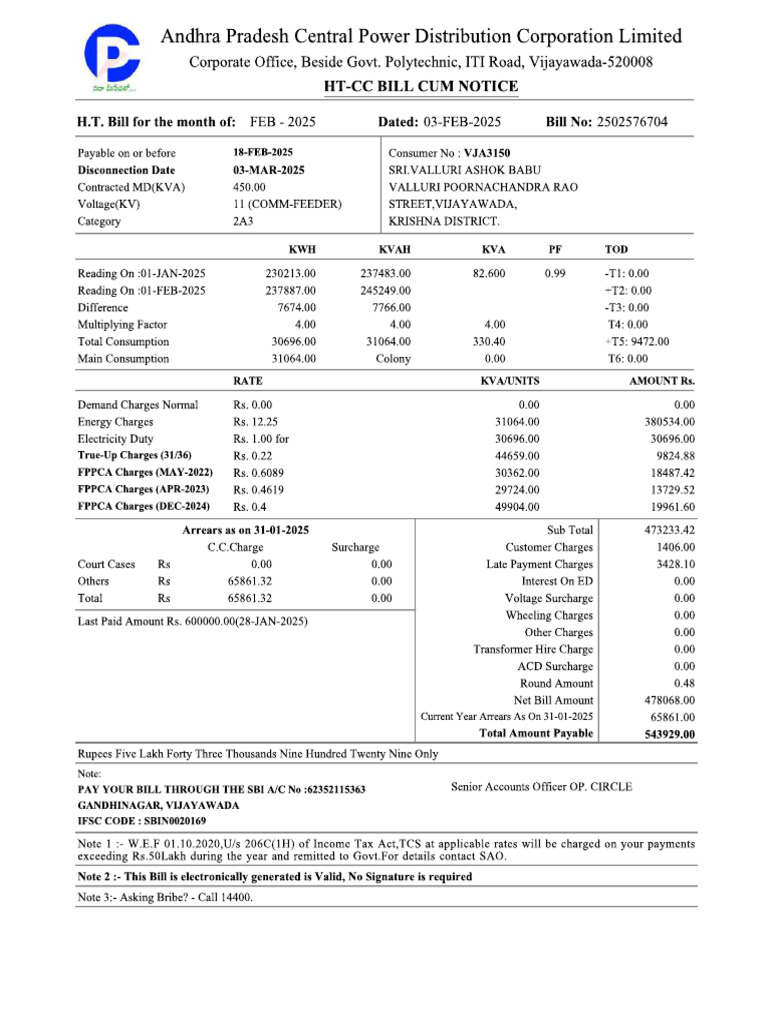 Electricity Bill and Municipal Tax Receipt - Compressed | PDF