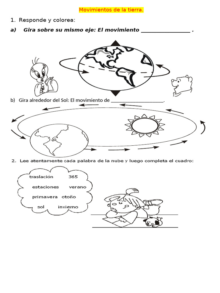 Movimientos de la Tierra para Niños | PDF