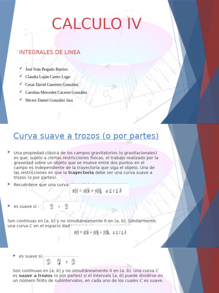Presentacion Integral de Linea1.1 | PDF | Integral | Curva