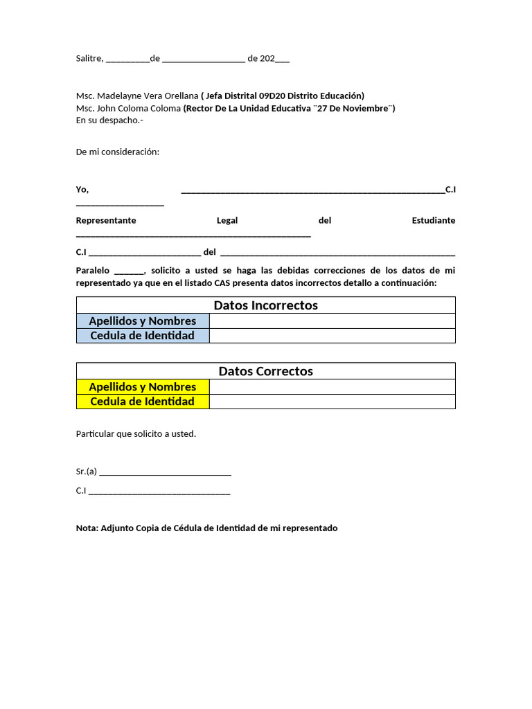 Solicitud de Corrección de Calificación | PDF