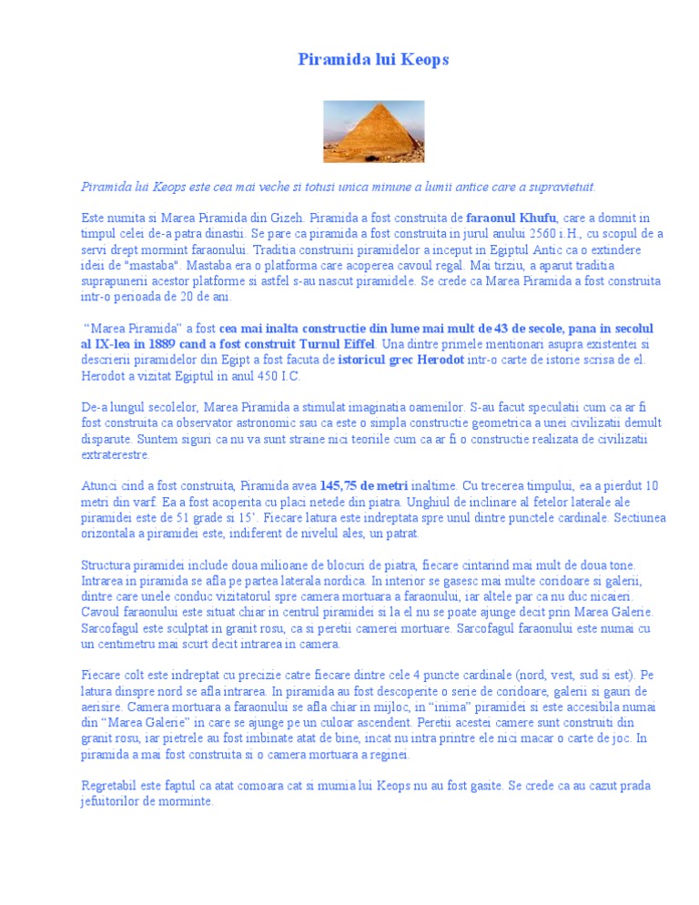 Piramida Lui Keops | PDF