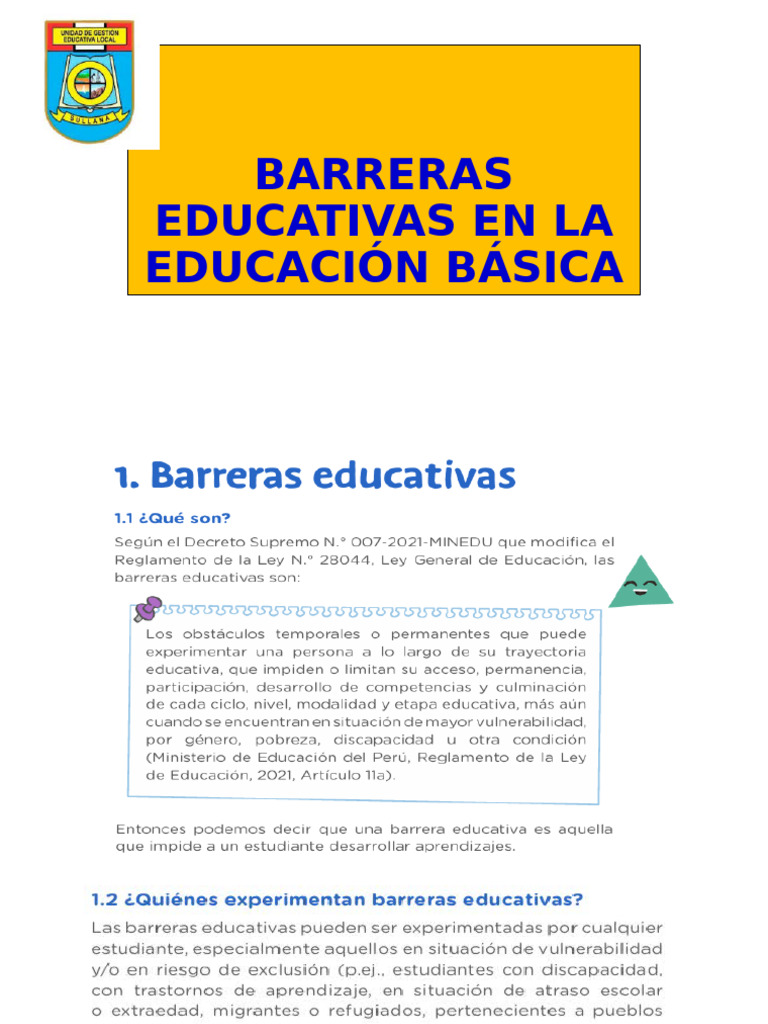 Barreras Educativas en La EB | PDF