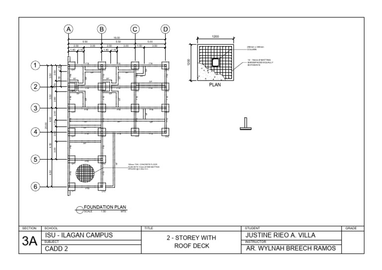 2-Storey Roof Deck Foundation Plan | PDF | Structural Engineering