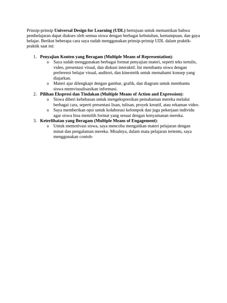 Penerapan Universal Design for Learning | PDF