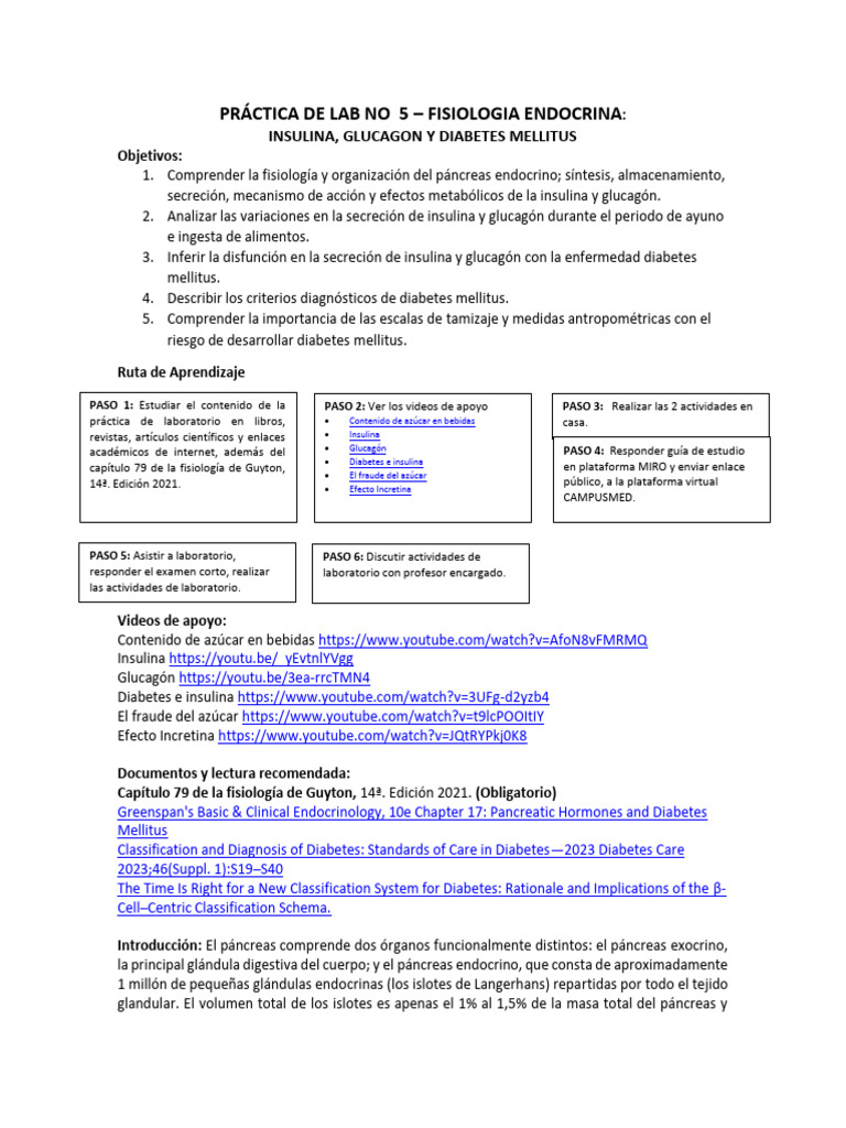 Práctica de Lab No 5 | PDF | Diabetes | Insulina