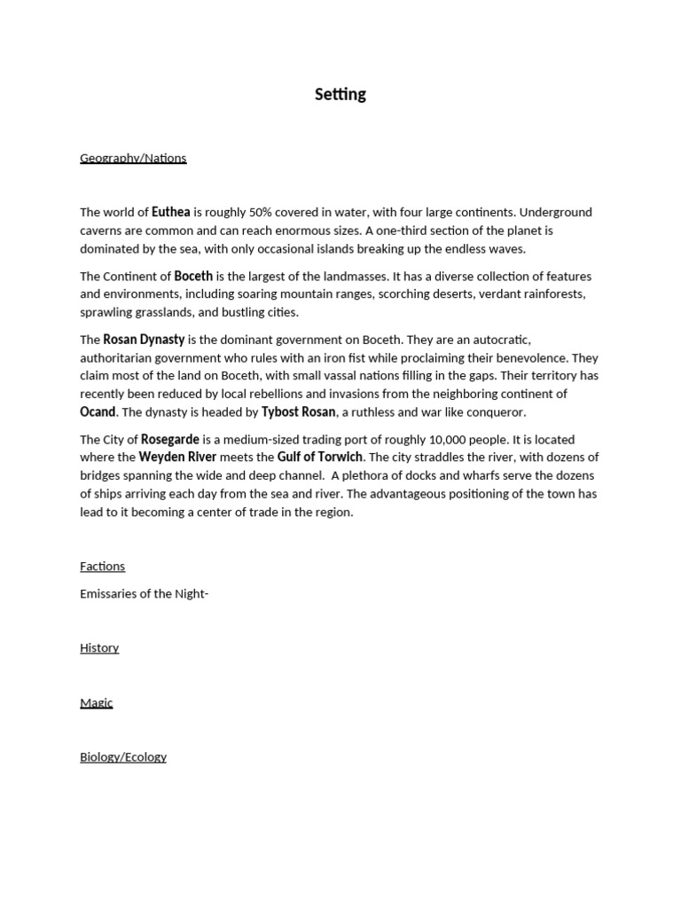 Euthea: Geography and Governance Overview | PDF