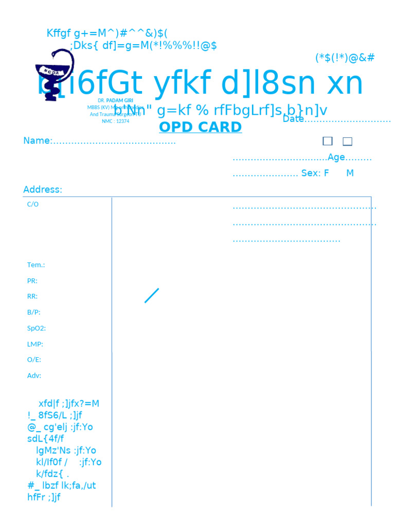 OPD Card Template for Patients | PDF