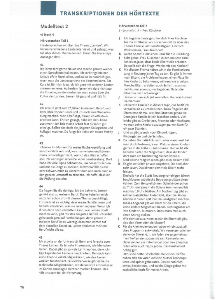 B1 Telc Expreess Test 02 Transkript | PDF