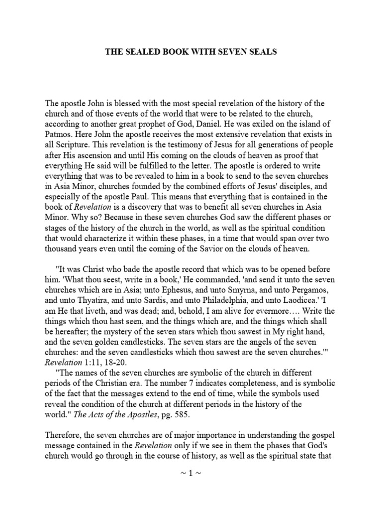 The Sealed Book of Seven Seals | PDF | Jesus | Revelation