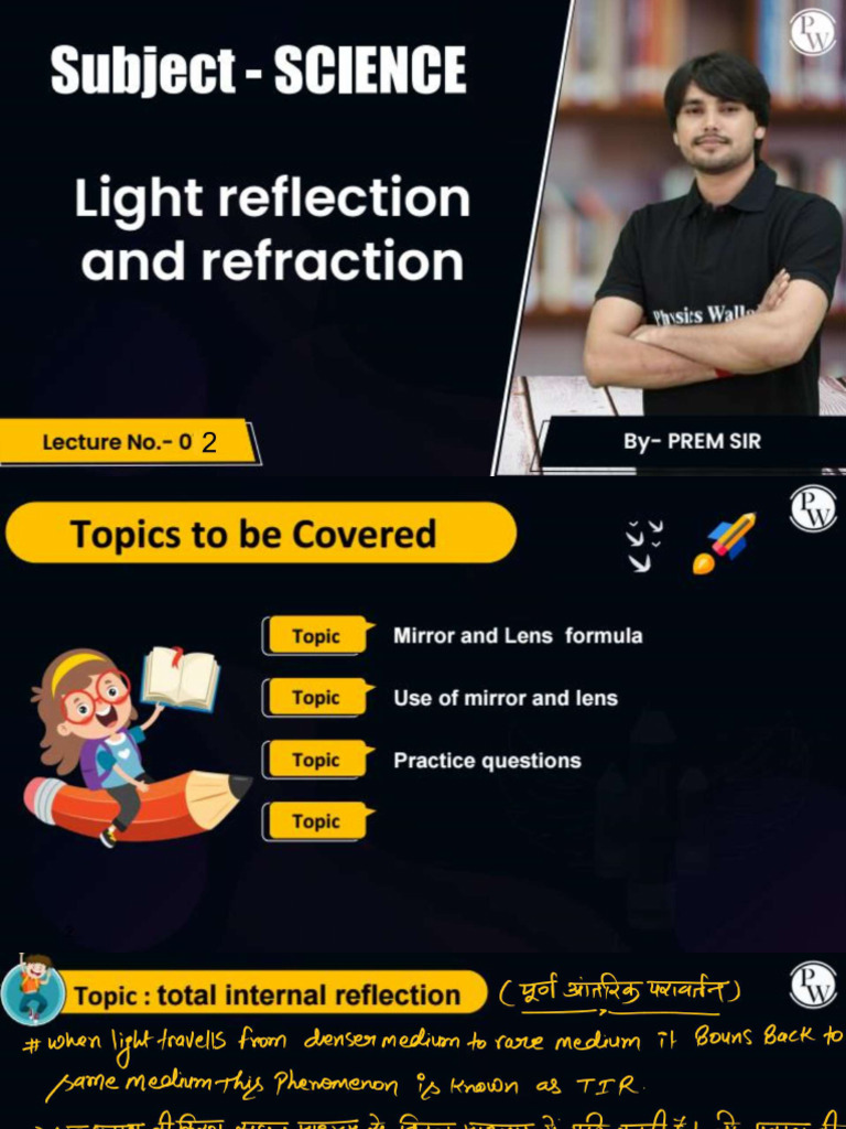 Light Reflection and Refraction 02 - Class Notes | PDF