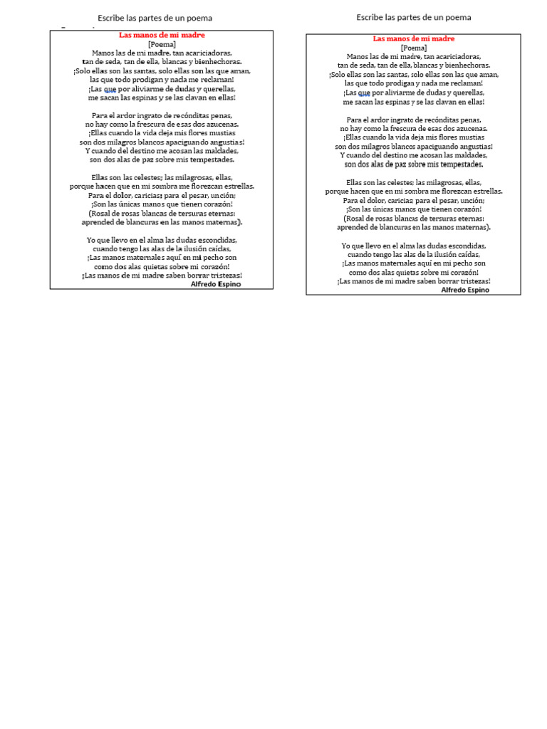 Partes esenciales de un poema | PDF