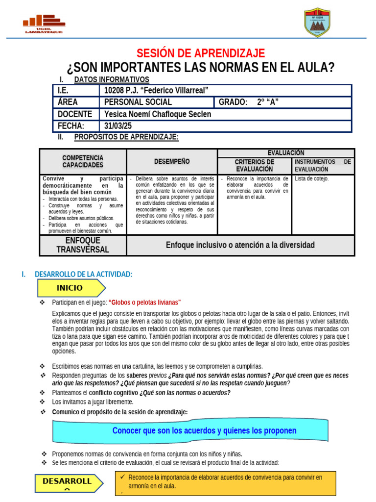 Normas de Convivencia en el Aula | PDF | Salón de clases | Aprendizaje