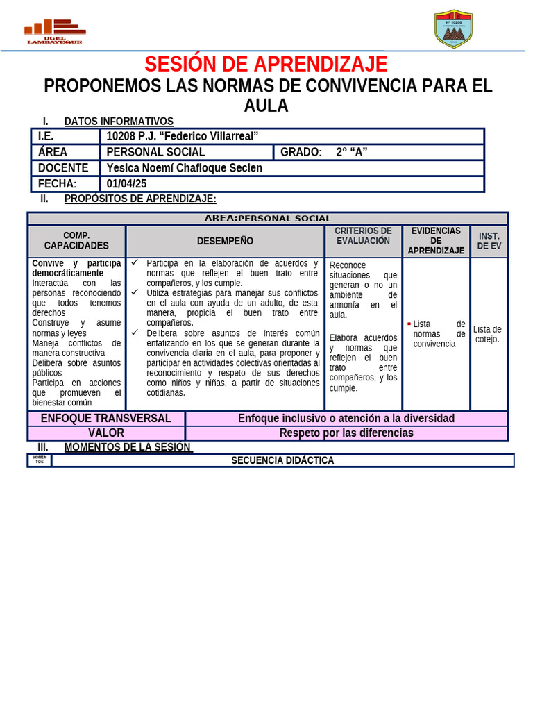 Normas de Convivencia en el Aula | PDF | Aprendizaje | Salón de clases