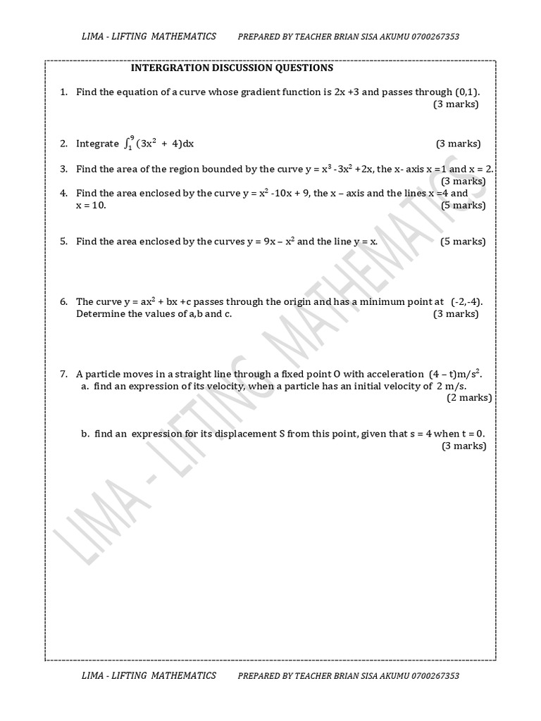 Intergration Discussion Questions | PDF